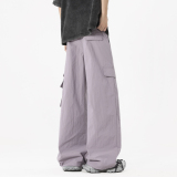 美式降落伞兵裤子男生夏季薄款拼接工装裤多巴胺潮牌宽松束脚长裤，男装工装外套，星座1016