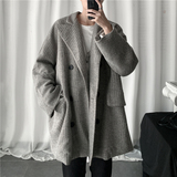 高级感毛呢大衣中长款秋冬季潮牌轻熟风男装风衣呢子外套oversize，男装毛呢大衣，星座1016