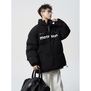1016-MY01-P75 美式潮牌棉服男冬复古加厚运动面包服棉衣外套图片