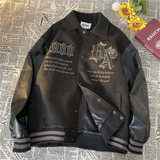 1016-BW50-P118美式潮牌棒球服皮袖拼接刺绣落肩夹克单排扣外套，男装夹克，星座1016