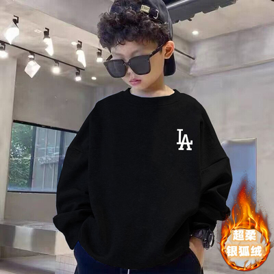 童装男童加绒卫衣秋冬保暖上衣