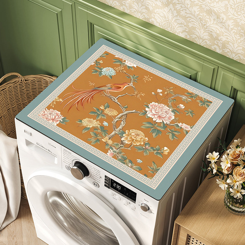 中式喜鹊洗衣机盖垫子吸水防晒冰箱防尘罩垫布硅藻泥床头柜防尘垫,个性定制/设计服务/DIY,地毯/地垫定制,淘宝优惠券,粉丝福利购,淘宝优惠卷