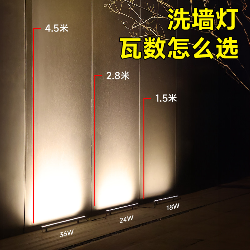 洗墙灯户外防水室外楼体亮化七彩射灯外墙轮廓婚庆背景灯照射灯光