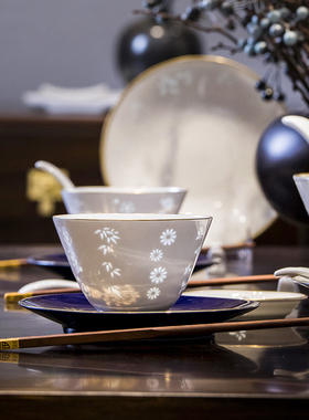 玉柏玲珑景德镇高端陶瓷餐具碗碟碗筷套装家用轻奢中式组合高级感