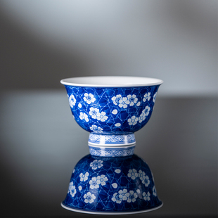 景德镇手工手绘青花玲珑主人杯中式茶具茶杯陶瓷器萤造旗舰店