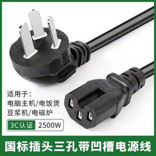 电源线插孔各型号一样都适用 凹槽款 利仁电源线通用款 3C认证配件