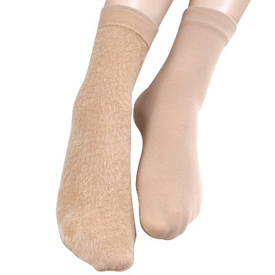永春加绒加厚秋冬款肉色保暖短袜