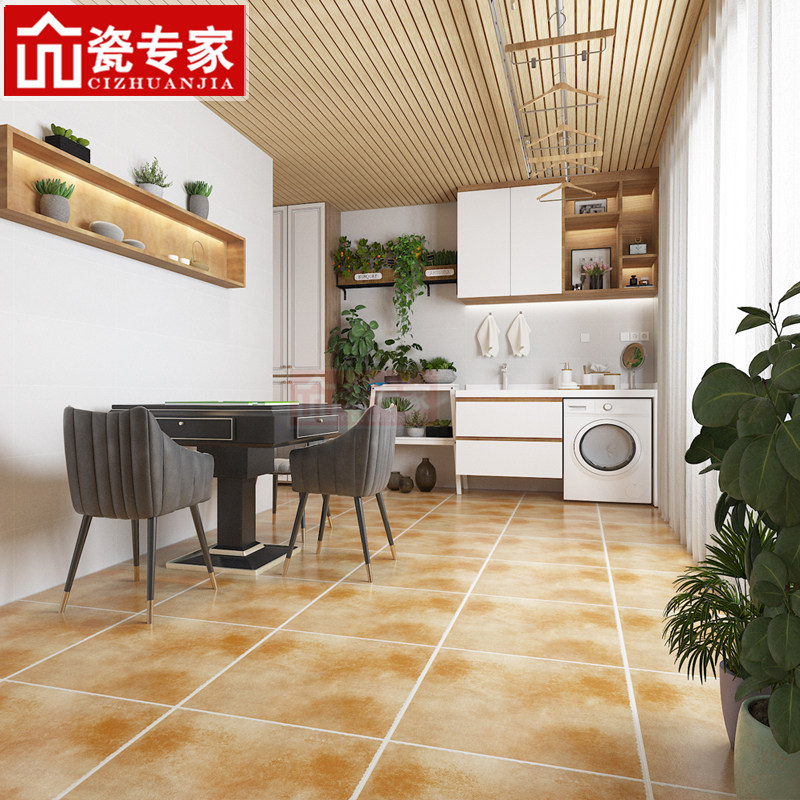 美式田园露台阳光房地砖防滑卧室复古瓷砖花园院子车库阳台仿古砖
