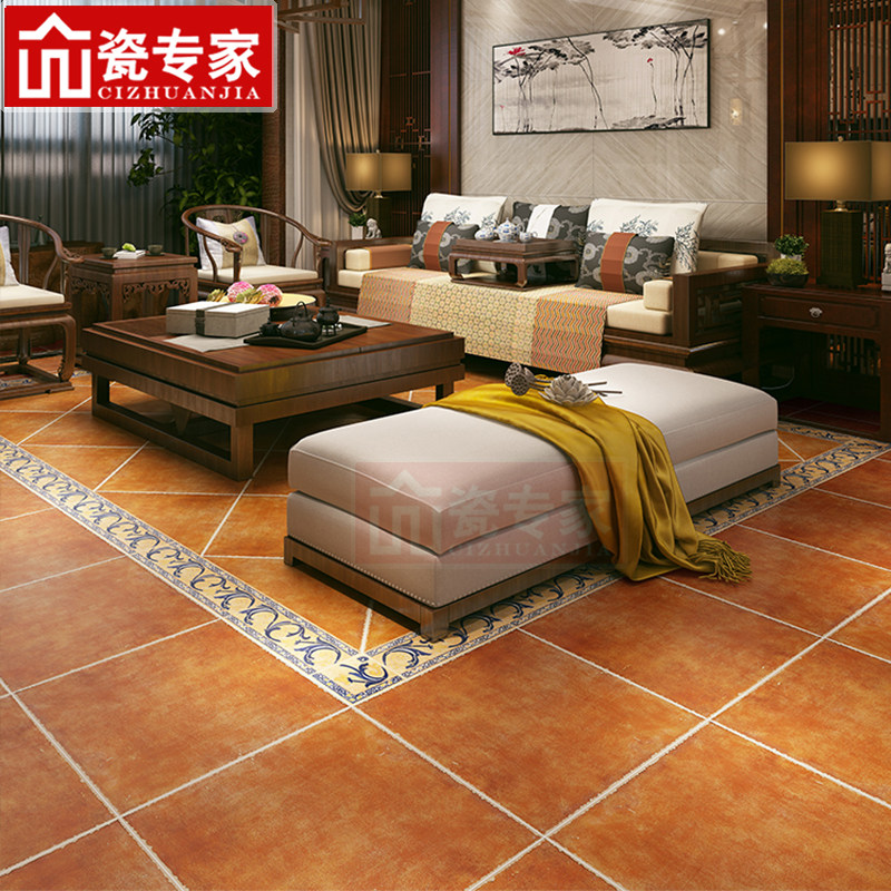 美式客餐厅复古瓷砖500x500防滑地砖庭院阳台厨房仿古卧室地板砖