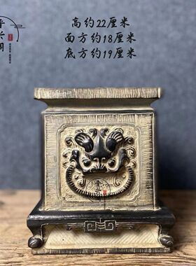 仿古石雕山西青石兽头石墩复古民俗怀旧雕刻文玩底座摆件陈设收藏