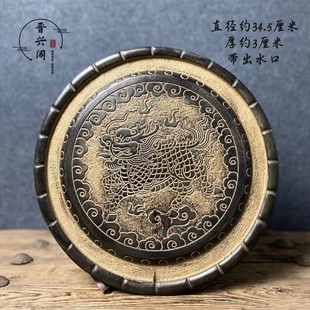 天然青石仿古雕刻茶盘茶台茶几茶桌茶海茶空间中式古典复古陈设