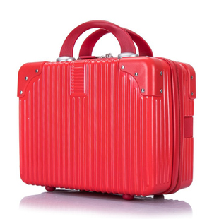 红色结婚新娘婚庆嫁妆皮箱官箱复古陪嫁箱小礼金箱化妆箱手提箱子