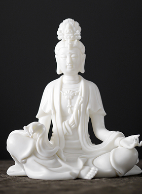 善虞白瓷保佑中式车载人物观音