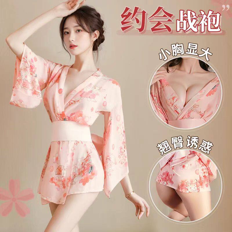 日系高级感甜美可爱和服蝴蝶结情趣性感睡衣战袍制服套装约会睡裙