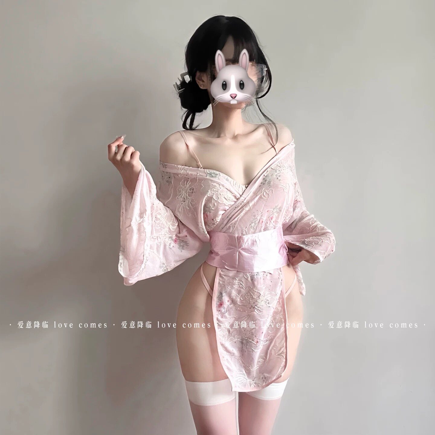 甜美性感吊带睡衣女仆开襟日系和服制服薄款纯欲趣情家居服套装
