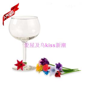 爆款创意花朵形状绑带酒杯标记硅胶花束杯子识别器聚会用酒杯标签