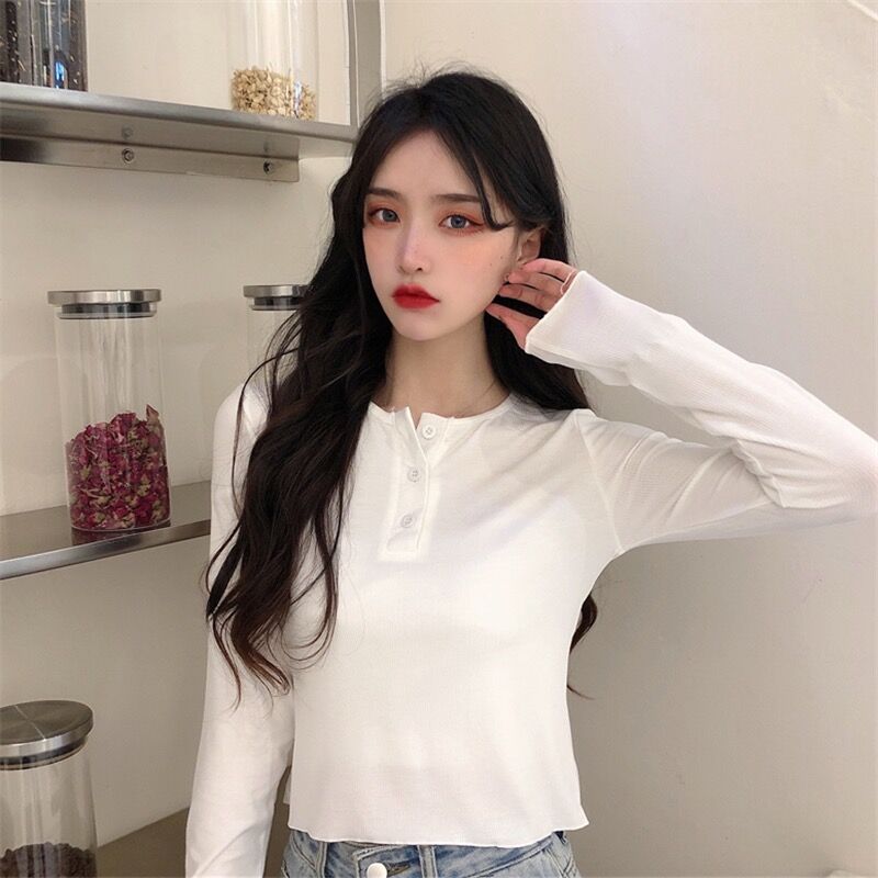 Real shot 92% rayon 8% spandex base shirt solid color long sleeve T-shirt women's elastic short fashion