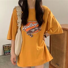 Real shot short sleeve T-shirt women's loose print letter pattern