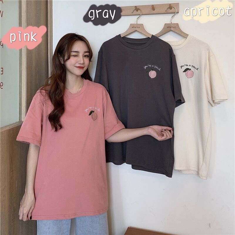 Real cotton summer new Korean embroidery short sleeve T-shirt