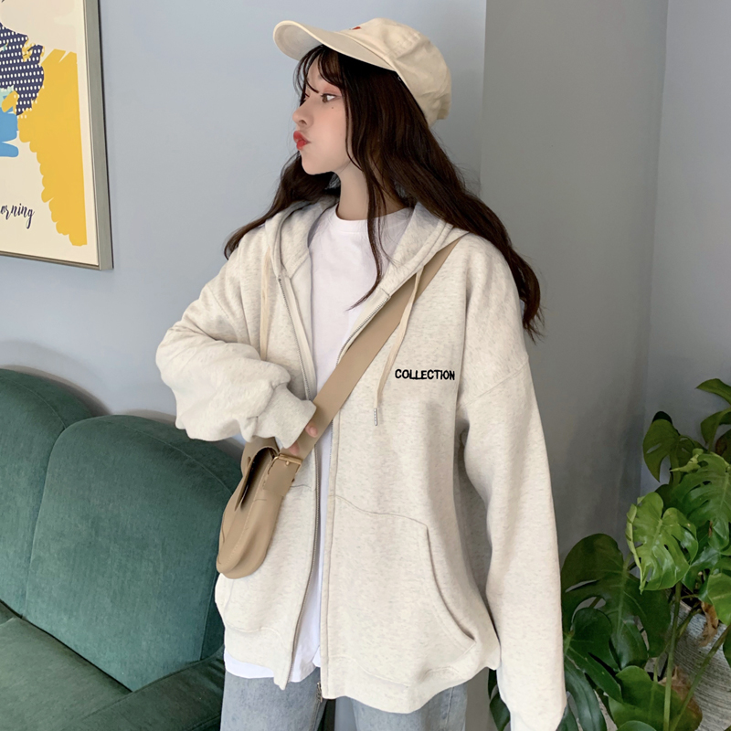 Real shot 2020 winter new plush thickened loose BF lazy coat top