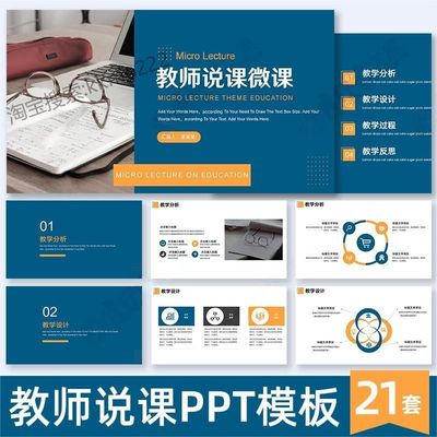 教师说课PPT模板老师试讲学校演讲汇报教学课件讲课大赛素材大赛