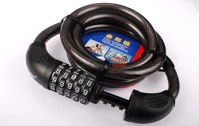 山地自行车通用密码锁死飞车公路车5位数防盗加硬条形锁装备包邮