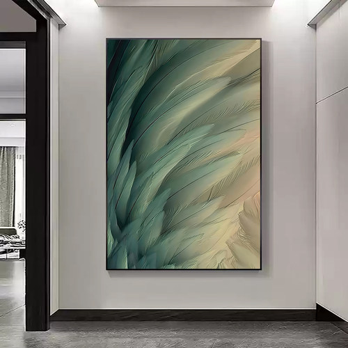 云睿艺术现代抽象羽毛客厅装饰画