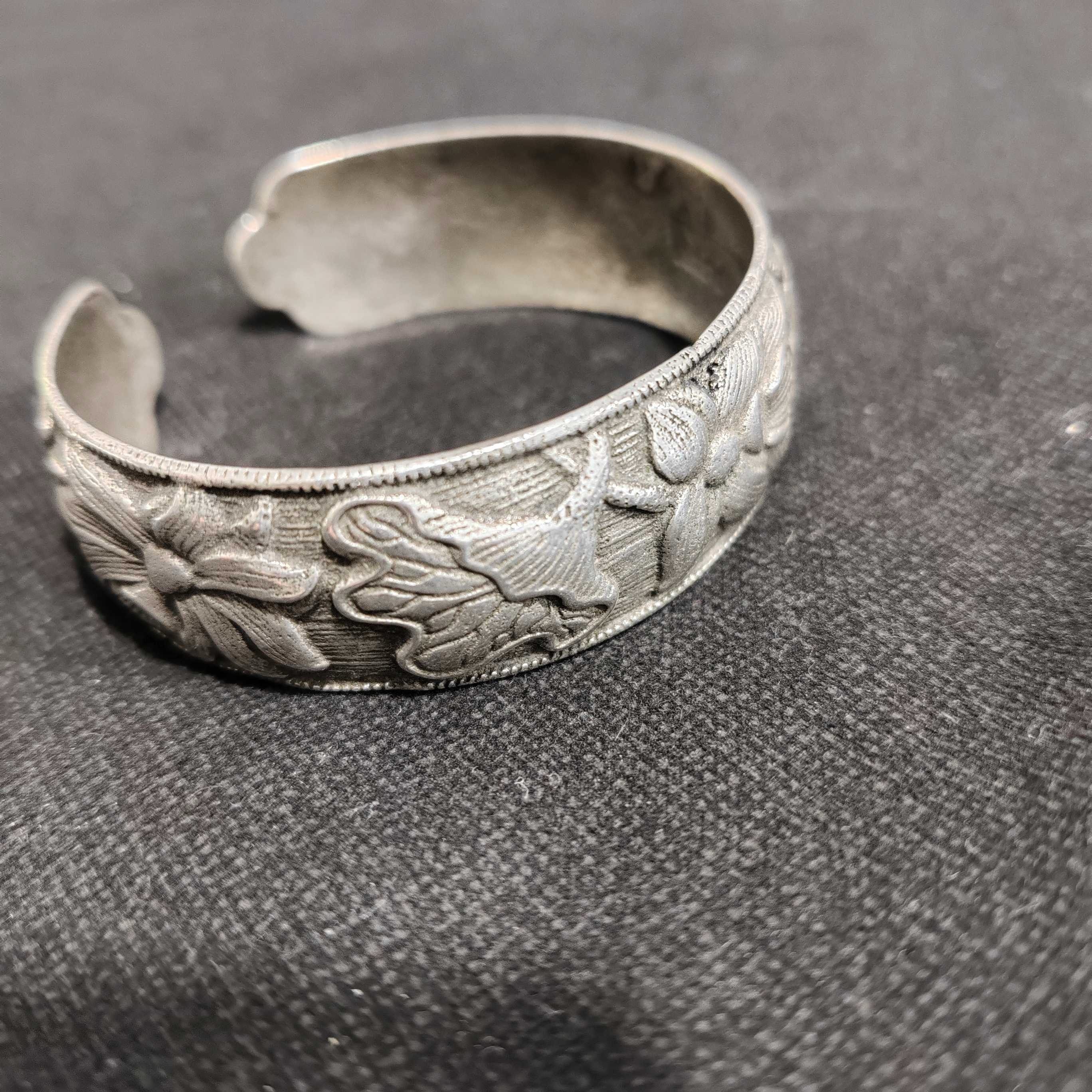 古玩收藏老银复古镂空莲花手镯,饰品/流行首饰/时尚饰品新,手镯,淘宝优惠券,粉丝福利购,淘宝优惠卷