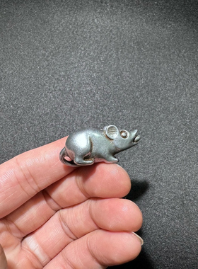 藏式天铁黄财神吐宝鼠小老鼠摆迷你小摆件藏式民族风挂坠配件