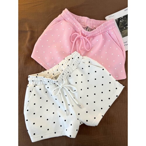 沐染家夏天甜美波点印花短裤睡裤