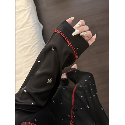 韩系高级感星星印花冰丝睡衣女夏