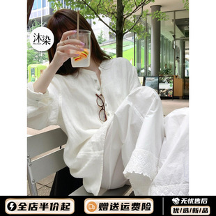 韩版 简约高级气质棉麻睡衣女夏款 2025年新款 宽松慵懒感家居服套装