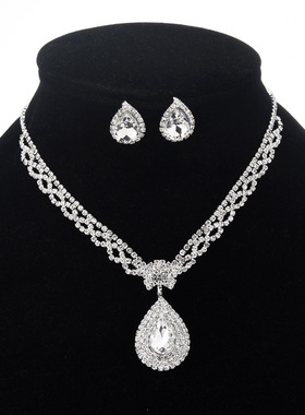 水晶水滴婚纱新娘日韩项链