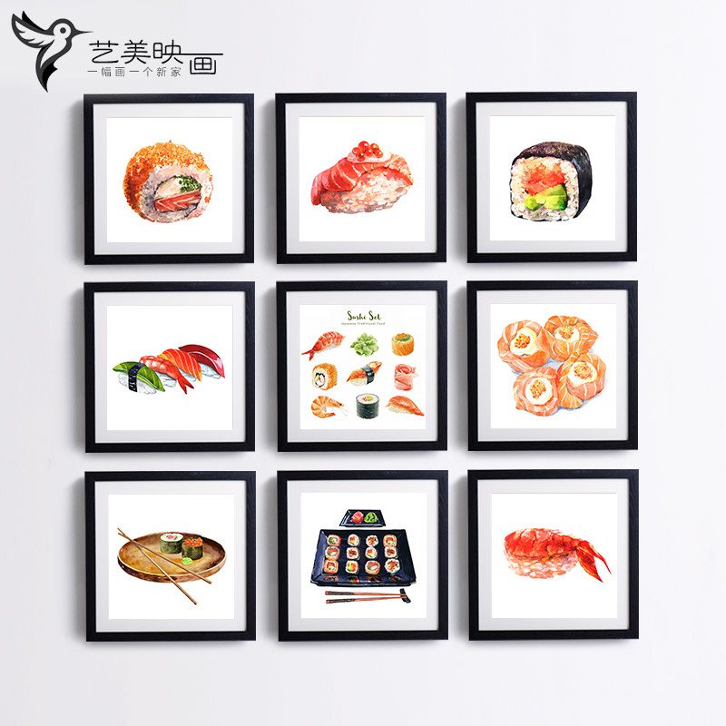 日本寿司刺身装饰挂画有框图片