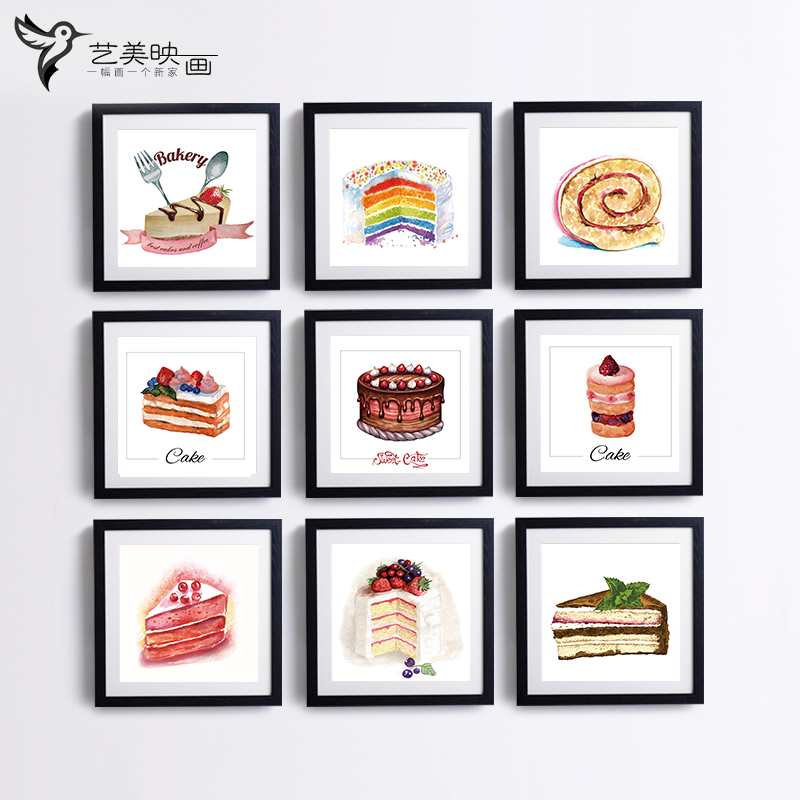 【蛋糕店】甜蜜美食现代简约餐厅墙画甜品店挂画壁画饭店装饰画图片