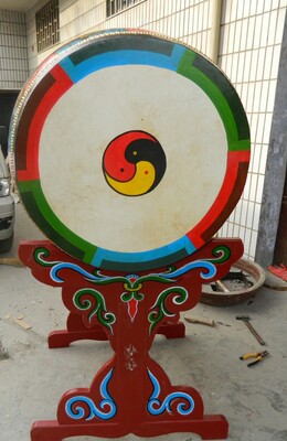 希声乐器厂24寸彩绘鼓 带鼓架 金龙彩凤彩绘鼓架子 特制彩绘龙鼓