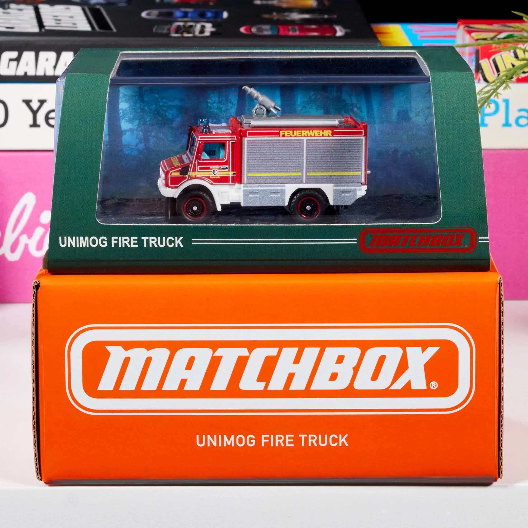 火柴盒合金模型Matchbox Collectors奔驰乌尼莫克消防车铁底胶胎