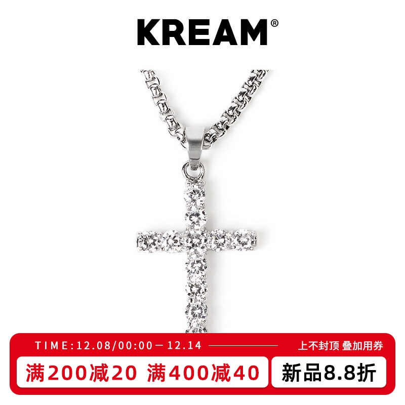 KREAM满钻十字项链ins锁骨链