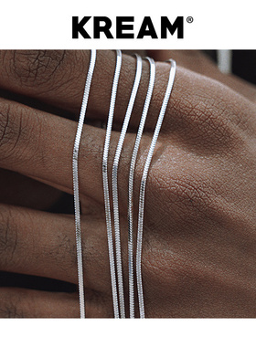 KREAM S925 silver snake纯银镀白金项链细蛇骨链男女锁骨 方蛇链