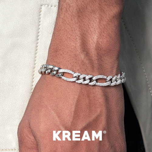 KREAM 密镶锆石拼接亮面费加罗链条手链男嘻哈女