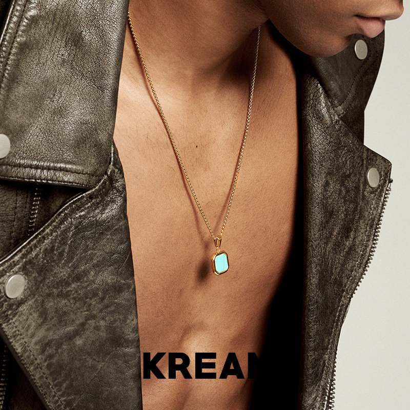KREAM 钛钢 贝壳绿松元素项链男嘻哈女同款欧美潮流 necklace