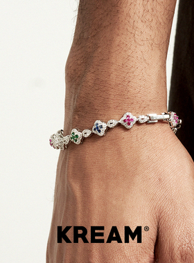 KREAM 彩色锆石手链男嘻哈女欧美潮流小众高级感