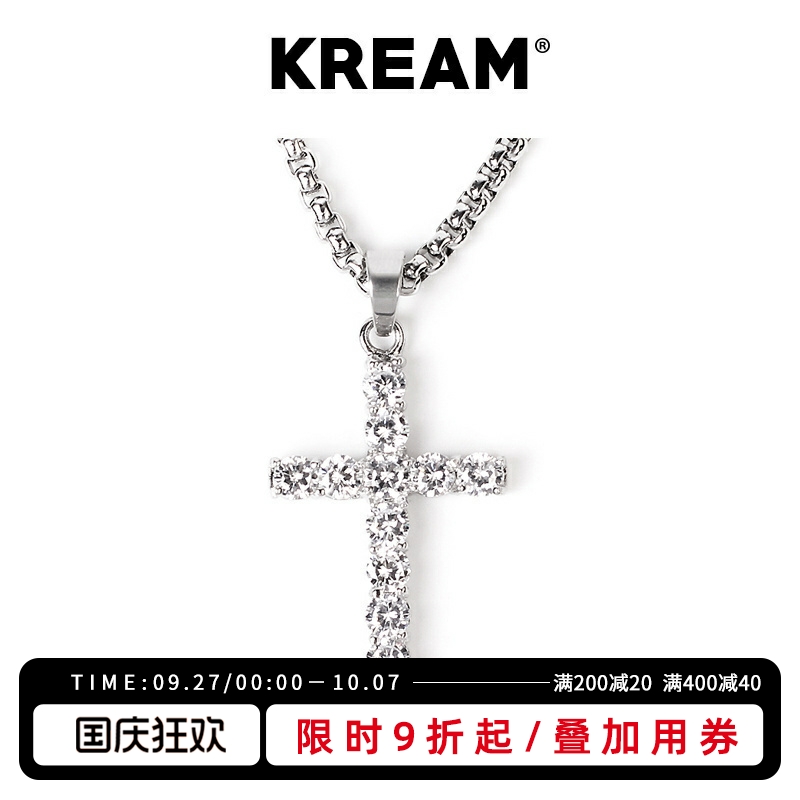 KREAM满钻十字项链ins锁骨链