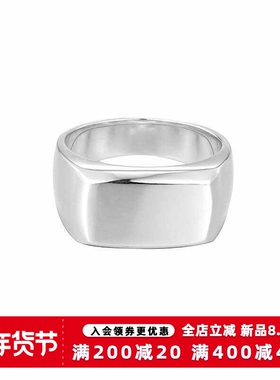 KREAM S925纯银光面长方形戒指男女同款极简轻奢小众设计情侣指环