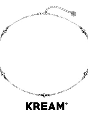 KREAM 925银 复古简约十字项链男锁骨链女经典百搭时尚choker