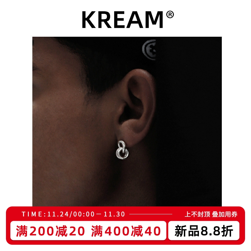 纯银嘻哈风耳钉男女同款