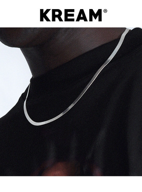 KREAM S925 纯银 4mm扁蛇链男女同款锁骨项链 snake chain 蛇骨链