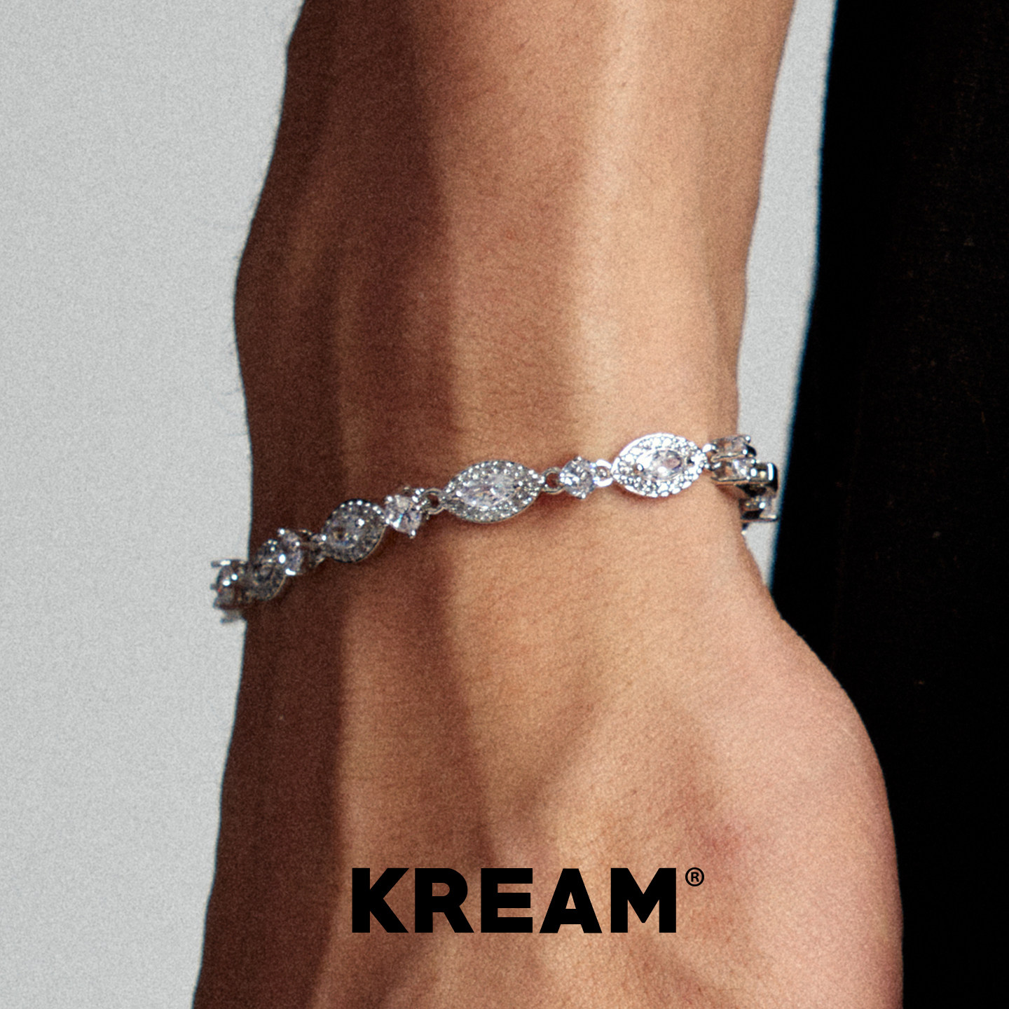 KREAM 满钻马眼锆石手链男欧美嘻哈女百搭潮流饰品情侣