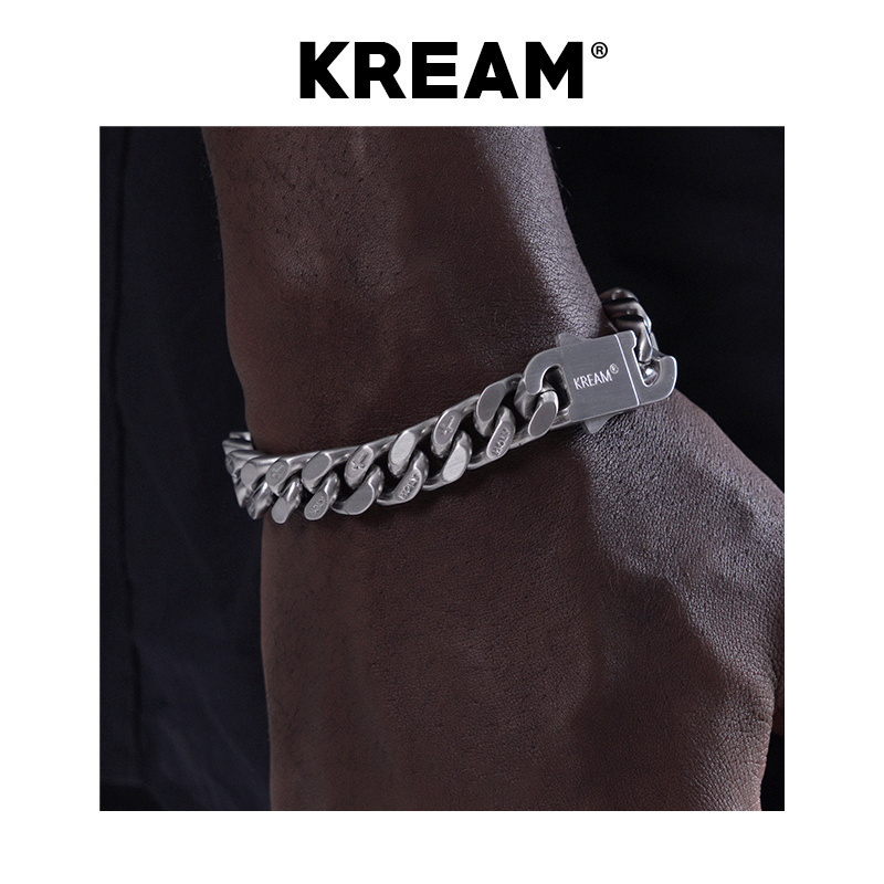 【潮WOO专属】KREAM 原创 双面随心戴 拉丝古巴手链男嘻哈 cuban 饰品/流行首饰/时尚饰品新 手链 原图主图