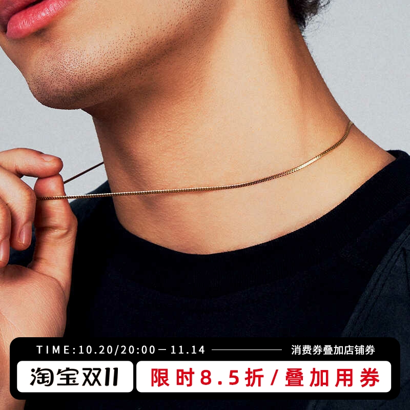 KREAM 基础细款镀K金加密古巴项链男嘻哈女同款锁骨链欧美潮流